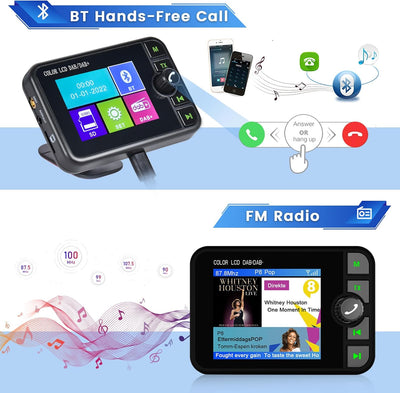 Hikity DAB+ Adapter Antennentuner für Autoradio Digital Empfänger Externe DAB Box Adapter Tuner Komp