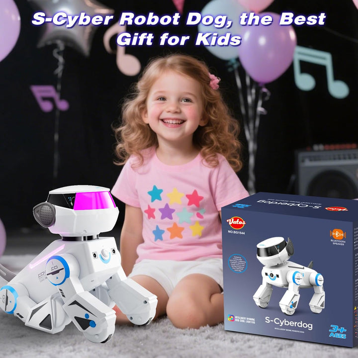VATOS Ferngesteuerter Roboter Hund für Kinder, Programmierbarer Roboterhund mit Bluetooth und LED-Au