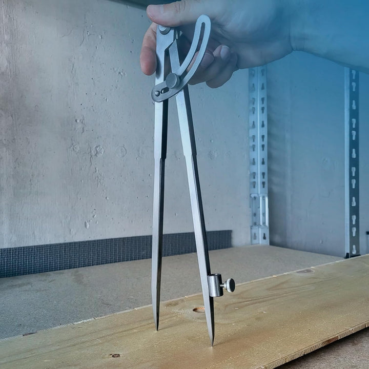 hedue® Spitzzirkel B601 - Anreisszirkel mit Stifthalter & Stellbogen, Tischler Zirkel Holzbearbeitun