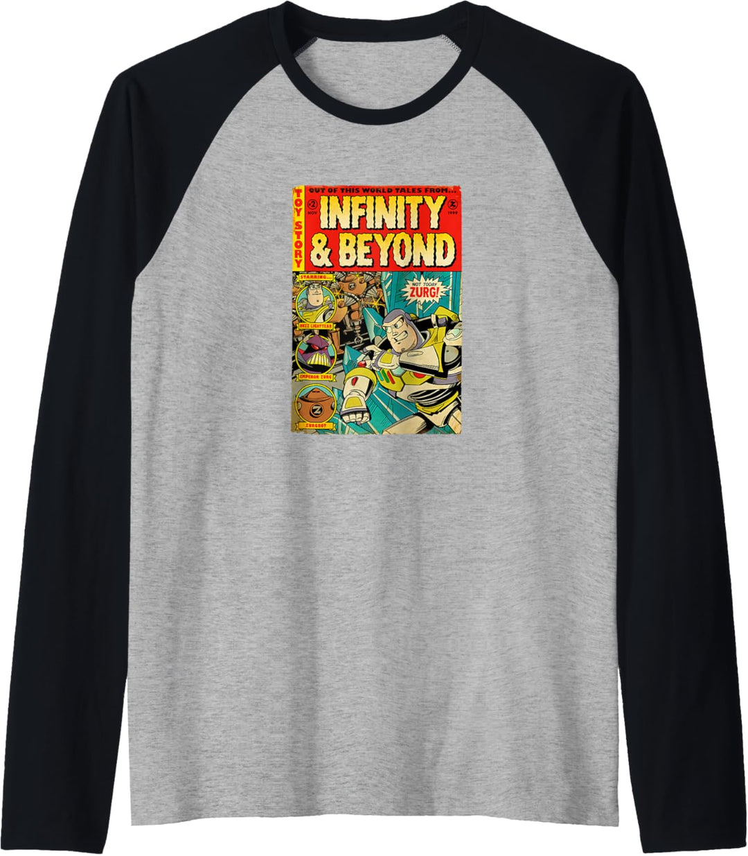 Disney Pixar Toy Story Buzz Lightyear Comic Retro Raglan