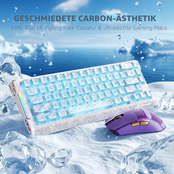 ATTACK SHARK R68 HE – kabelgebundene Gaming-Tastatur aus Carbonfaser mit Magnetanschluss, X11 Ultra