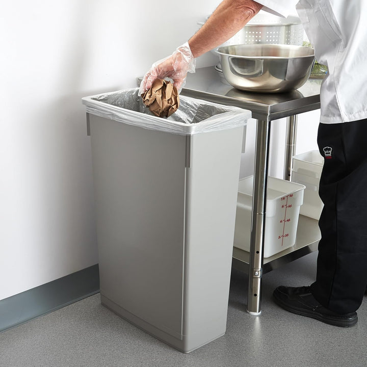 Winco PTC-23SG Abfalleimer, schmal, 58 l, Grau Dose Grau, Dose Grau