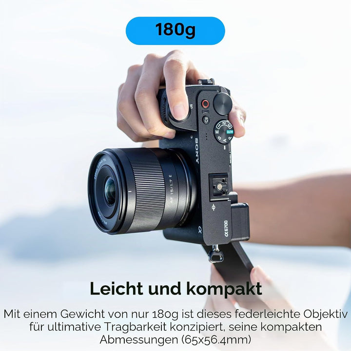 VILTROX AF 15mm F1.7 Air E Objektiv für Sony E-Mount, f/1.7 APS-C Autofokus Festbrennweite, kompatib