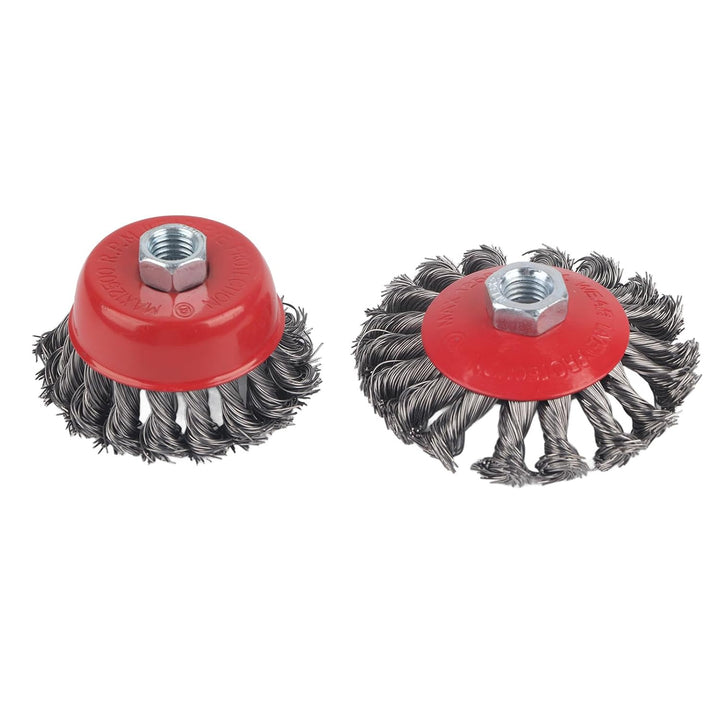 Topfbürste SchleifbüRsten, 4-tlg Winkelschleifer Scheibenbürste Drahtbürste M14DE M14, (2 x 3 Zoll +