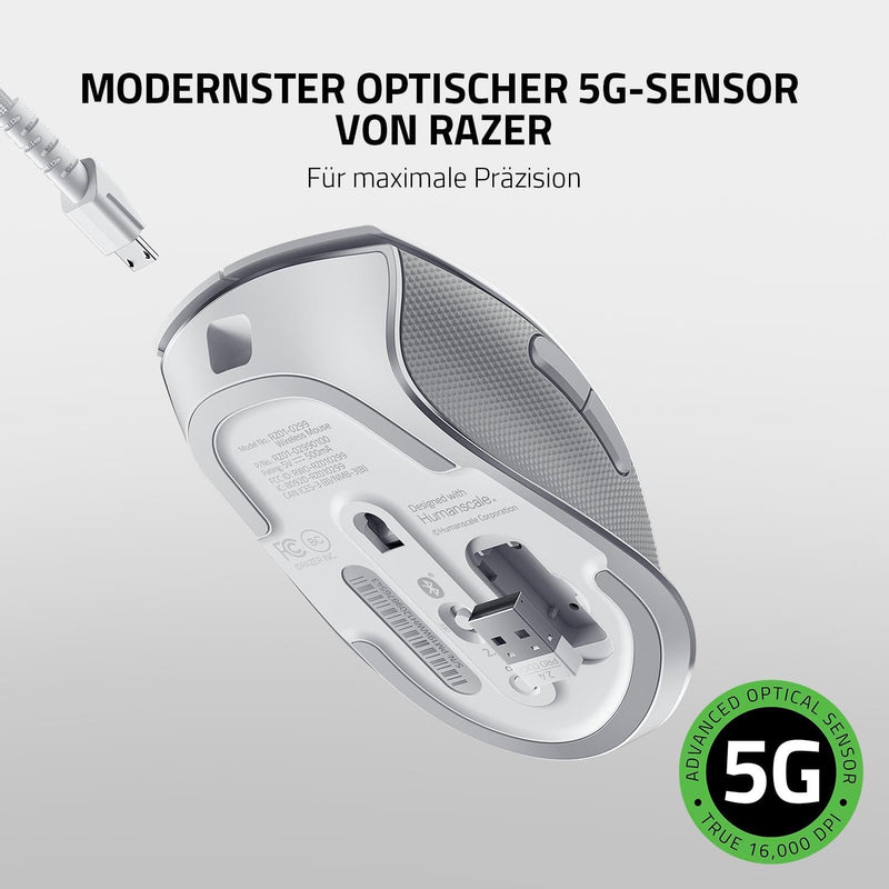 Razer Pro Click - Ergonomische kabellose Profi-Maus für mehr Produktivität im Büro für PC/Mac (Bluet