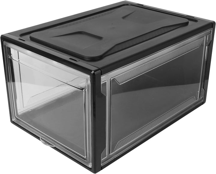 Cabilock Schuhkarton aus Acryl mit Stabilem Konkav Konvexem Nut Design und Öffnungsschlitz Schwarze
