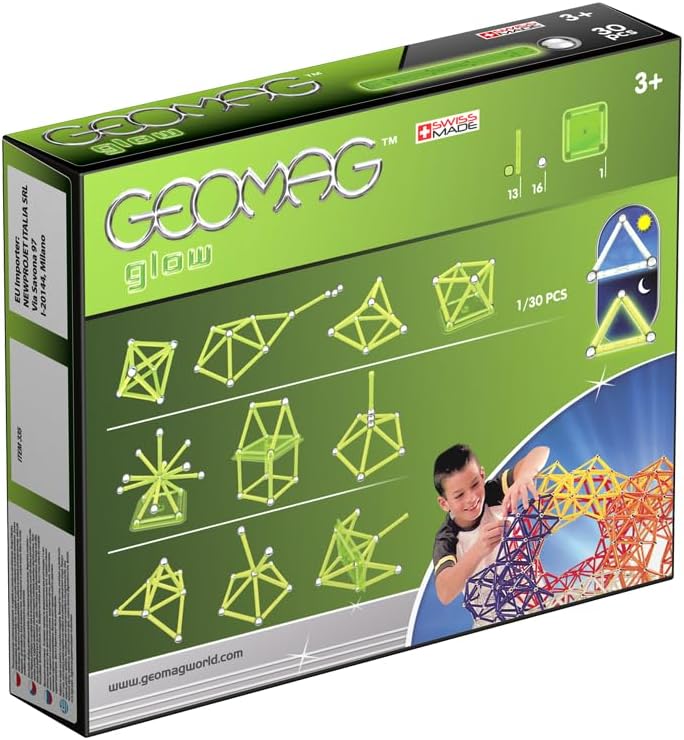 Geomag, Classic Glow 335, Magnetkonstruktionen und Lernspiele, 5 years to 99 years, 30-teilig 30 Stü