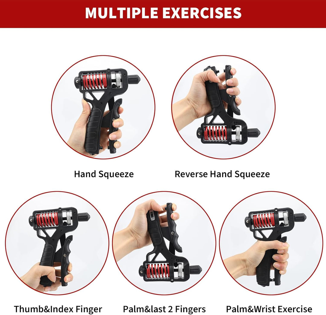 Handtrainer Unterarmtrainer mit einstellbarem Widerstand 5-165kg, Grip Griffkraft Trainer, Fingertra