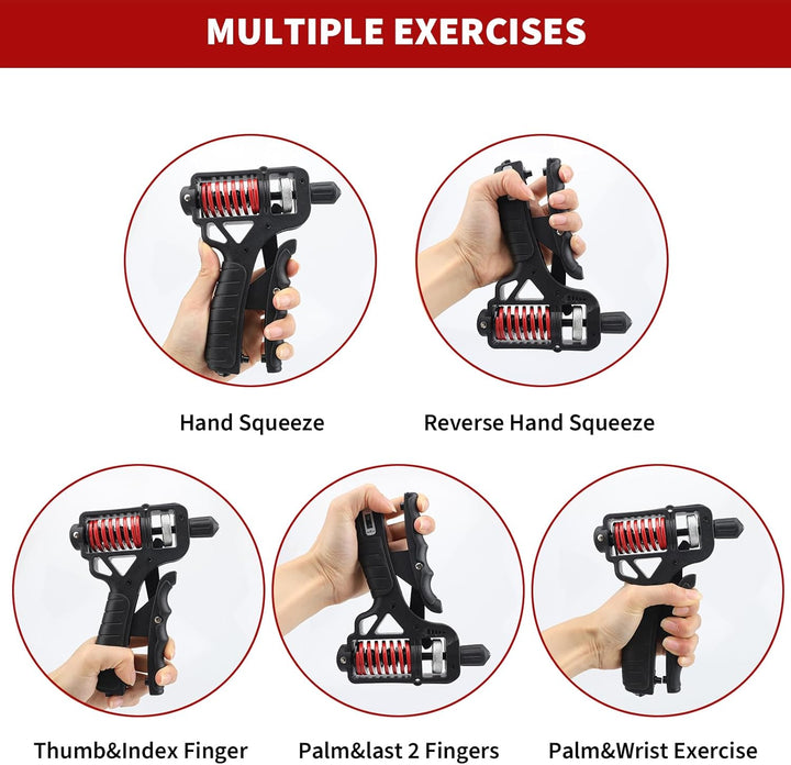 Handtrainer Unterarmtrainer mit einstellbarem Widerstand 5-165kg, Grip Griffkraft Trainer, Fingertra