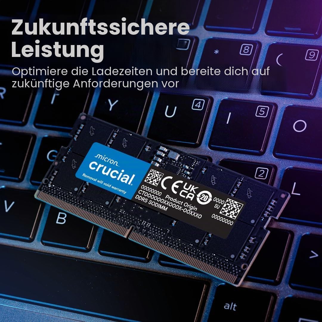 Crucial RAM 32GB Kit (2x16GB) DDR5 5600MHz (oder 5200MHz oder 4800MHz) Laptop-Speicher CT2K16G56C46S