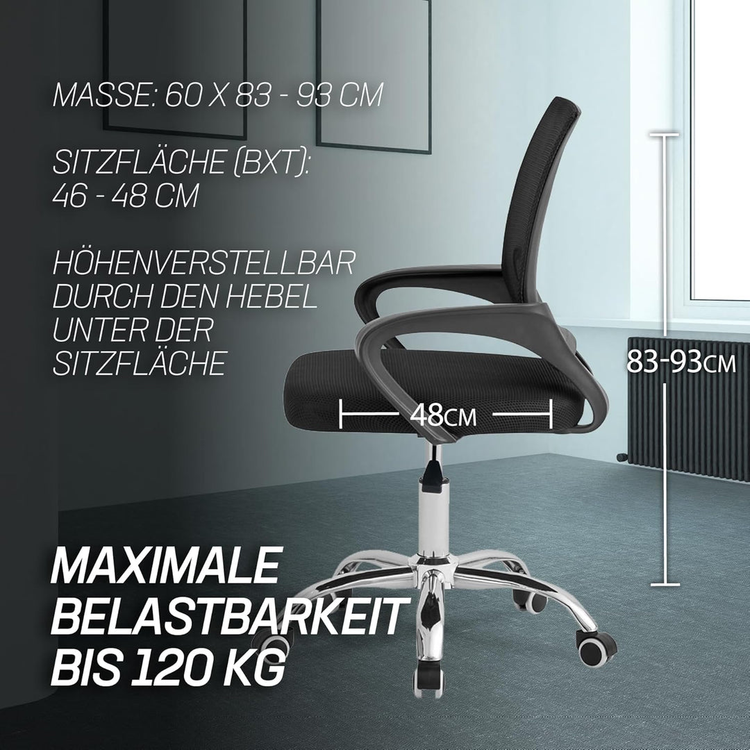 MUWO Director Büro Drehstuhl | ergonomisch & höhenverstellbar | atmungsaktives Mesh-Gewebe | stabile
