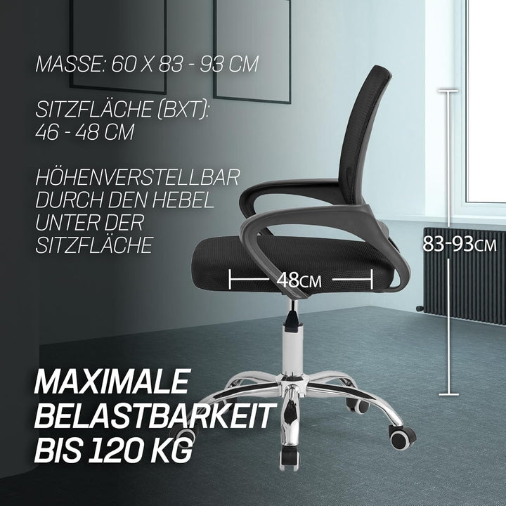 MUWO Director Büro Drehstuhl | ergonomisch & höhenverstellbar | atmungsaktives Mesh-Gewebe | stabile