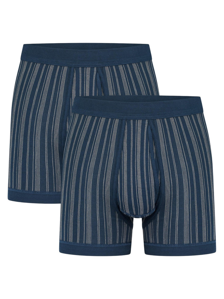 Schiesser Herren 2 PACK Unterhose mit Bein und Eingriff - Classic M Dunkelblau_172695, M Dunkelblau_