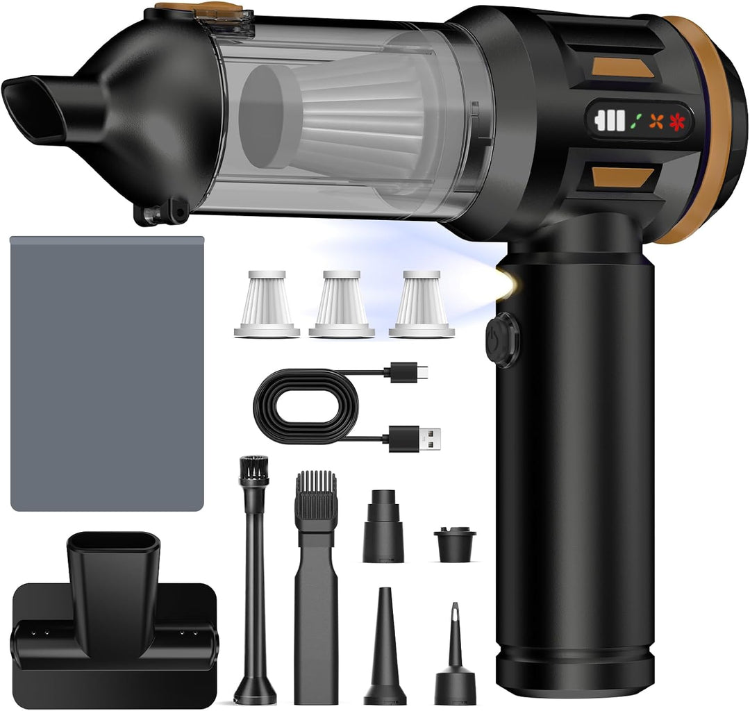 Handstaubsauger, 26000 Pa 4-In-1 Mini Staubsauger Akku Kabellos mit Digitalanzeige 1-Knopf-Selbstent