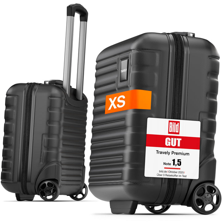 Travely Premium Handgepäck Koffer 40x30x20cm - passend für Ryanair, Lufthansa, Eurowings und co. I 2