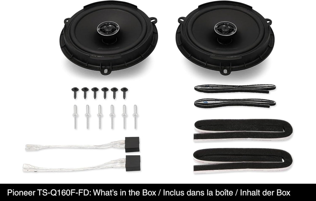 PIONEER TS-Q160F-FD 16,5 cm (6,5") 2-Wege Koaxiallautsprecher für Ford &amp; Mazda (350W max., 50W RMS),