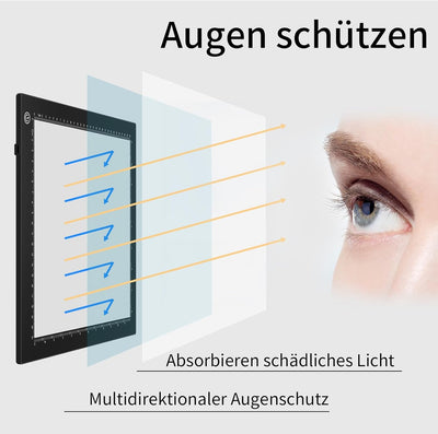 A4 LED Leuchttisch,Magnetisch Led Licht Pad Ultra-dünne Leuchtplatte Zeichnen,Type-C Schnittstelle L