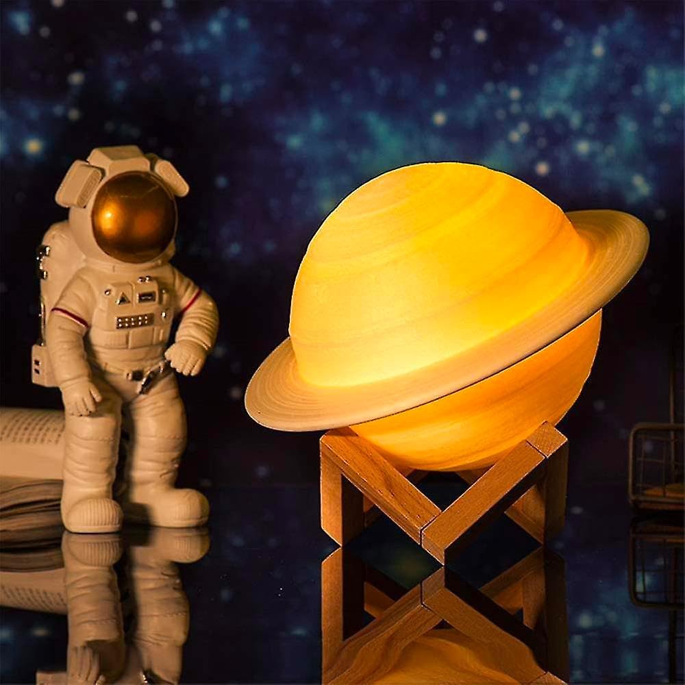 Luftbefeuchter in Form eines Planeten mit Ständer - Luftbefeuchter mit LED-Licht mit wechselbaren Fa