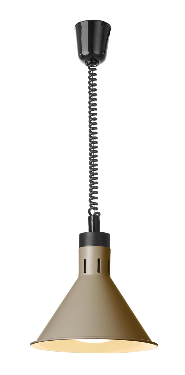 HENDI Wärmelampe, Konisch, Inkl. Bruchsicher Infrarotlampe, Höhenverstellbar, zum Warmhalten von Spe