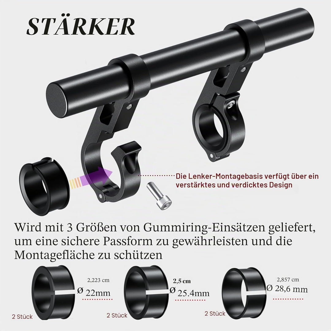 BRCOVAN Aluminiumlegierung Lenker Erweiterung mit 200mm Langer Querstange, Lenkerverlängerung mit Do