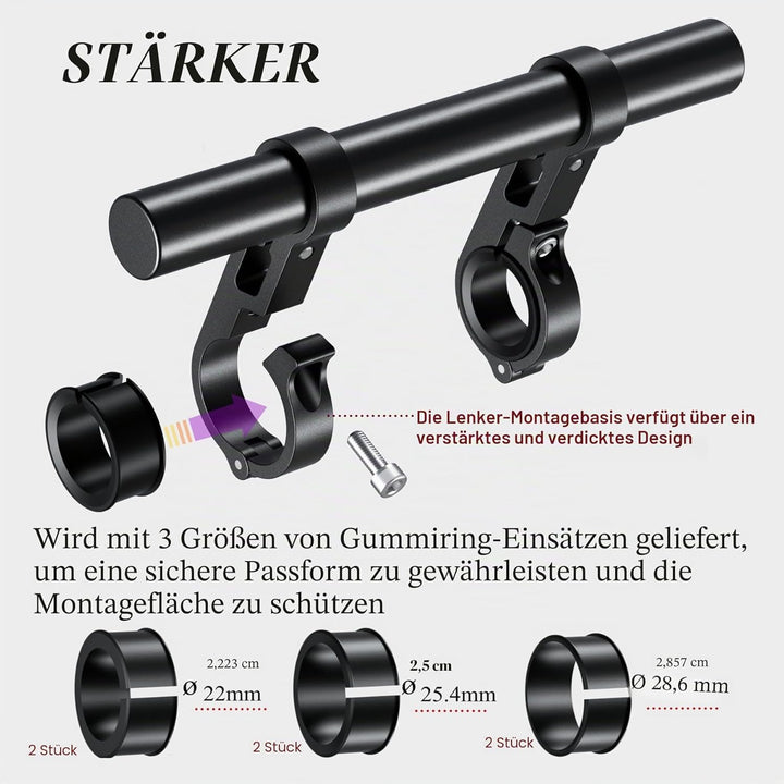 BRCOVAN Aluminiumlegierung Lenker Erweiterung mit 200mm Langer Querstange, Lenkerverlängerung mit Do