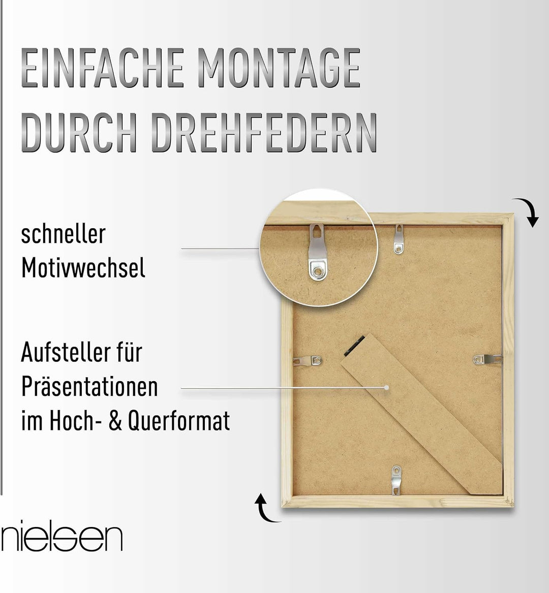 nielsen Bilderrahmen, 13 x 18 cm, Holz, Reinweiss, Fotorahmen zum Auftstellen und Aufhängen im Hoch-