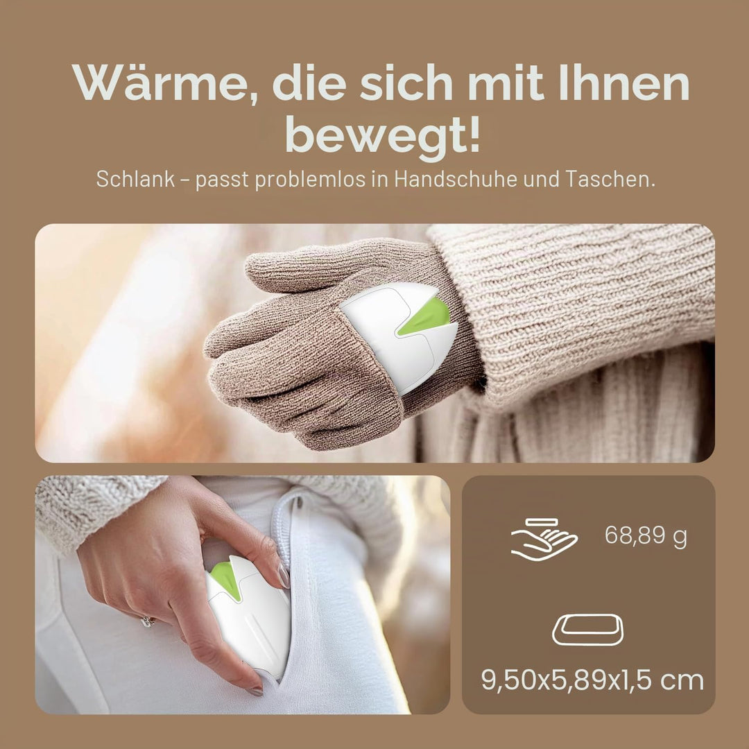 Handwärmer Elektrisch, 2er Set 6000mAH Akku Pistazie Elektrischer Handwärmer Wiederverwendbar Auflad