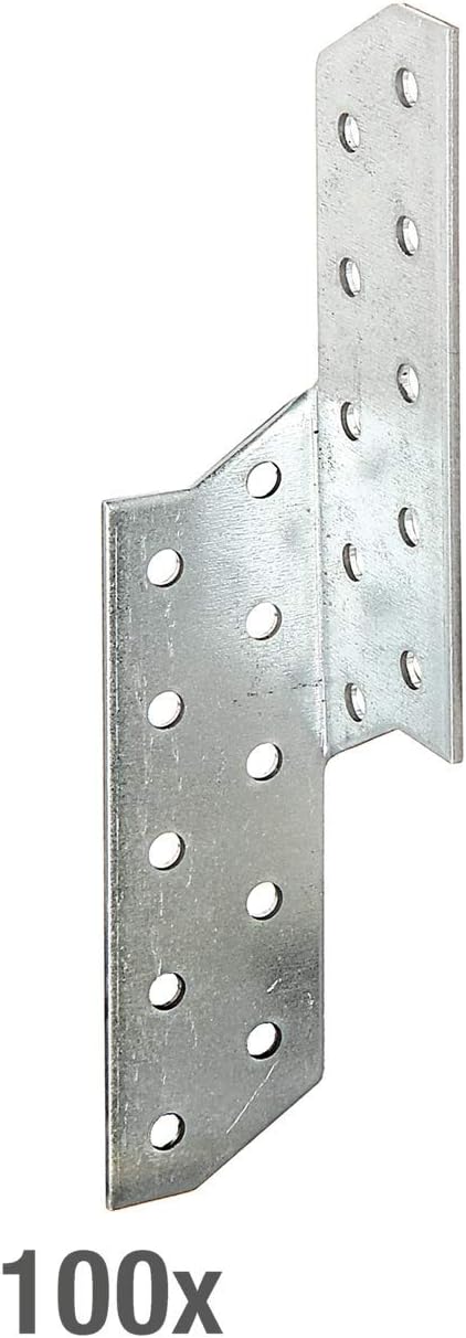Alberts 837419 Sparren-Pfettenanker | links | sendzimirverzinkt | 32 x 32 x 170 mm | 100er Set links
