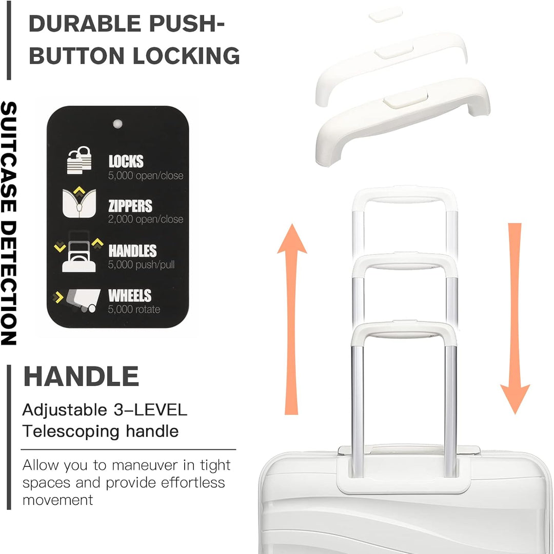 KONO Handgepäck Koffer Trolleys 55cm Leicht Hartschalenkoffer Reisekoffer mit 4 Rollen und TSA Schlo