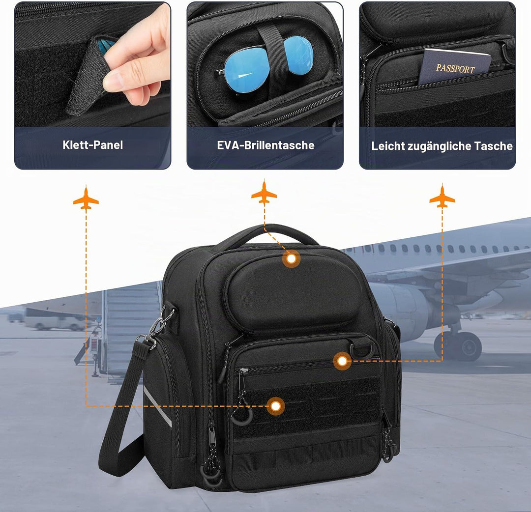 Damero Pilotenkoffer für Kopfhörer, Kopfhörer Tasche für Flieger, Grossraum-kopfhörer Case für Pilot