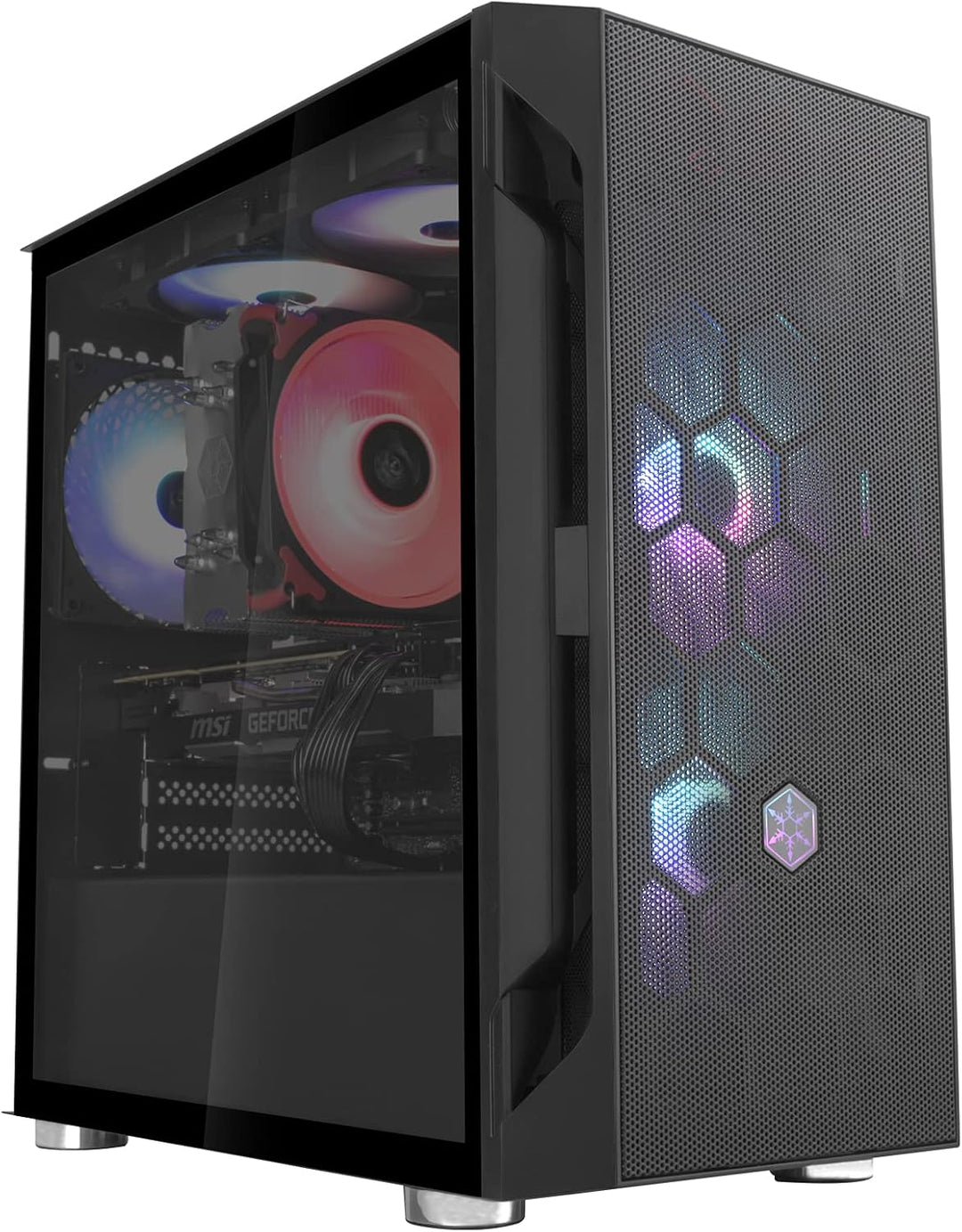 SilverStone Technology FARA H1M, Micro-ATX, Stahlgitter, Hartglas-Seitenblende, Kunststoff, Stahlgeh