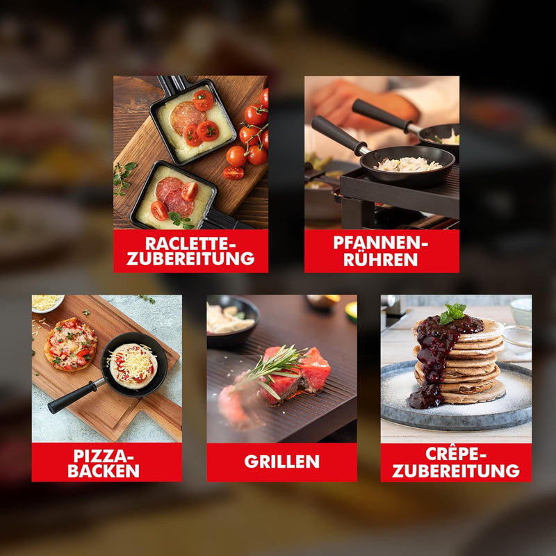 Solis Tischgrill 5 in 1 Table Grill 791 - Raclette + Grill + Wok + Pizza Grill + Crêpes - Raclette f