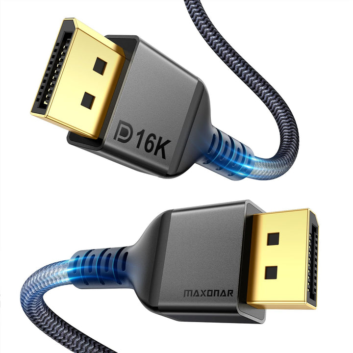 Maxonar 16K DisplayPort 2.1 Kabel 4M DP 2.0 Kabel 16K@60Hz,10K@60Hz,8K@120Hz, 4K@480Hz/240Hz 80Gbps
