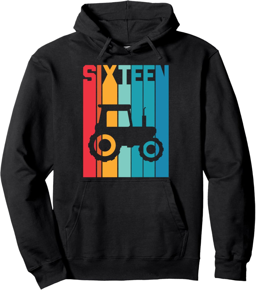 16. Geburtstag Retro Traktor Junge Trecker Bauer Landwirt Pullover Hoodie
