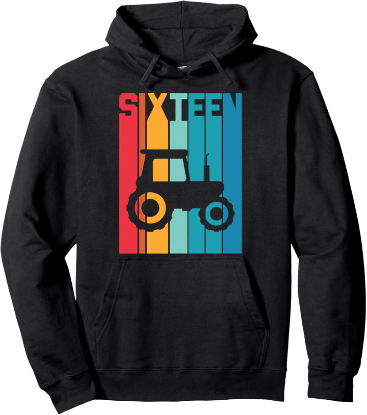 16. Geburtstag Retro Traktor Junge Trecker Bauer Landwirt Pullover Hoodie