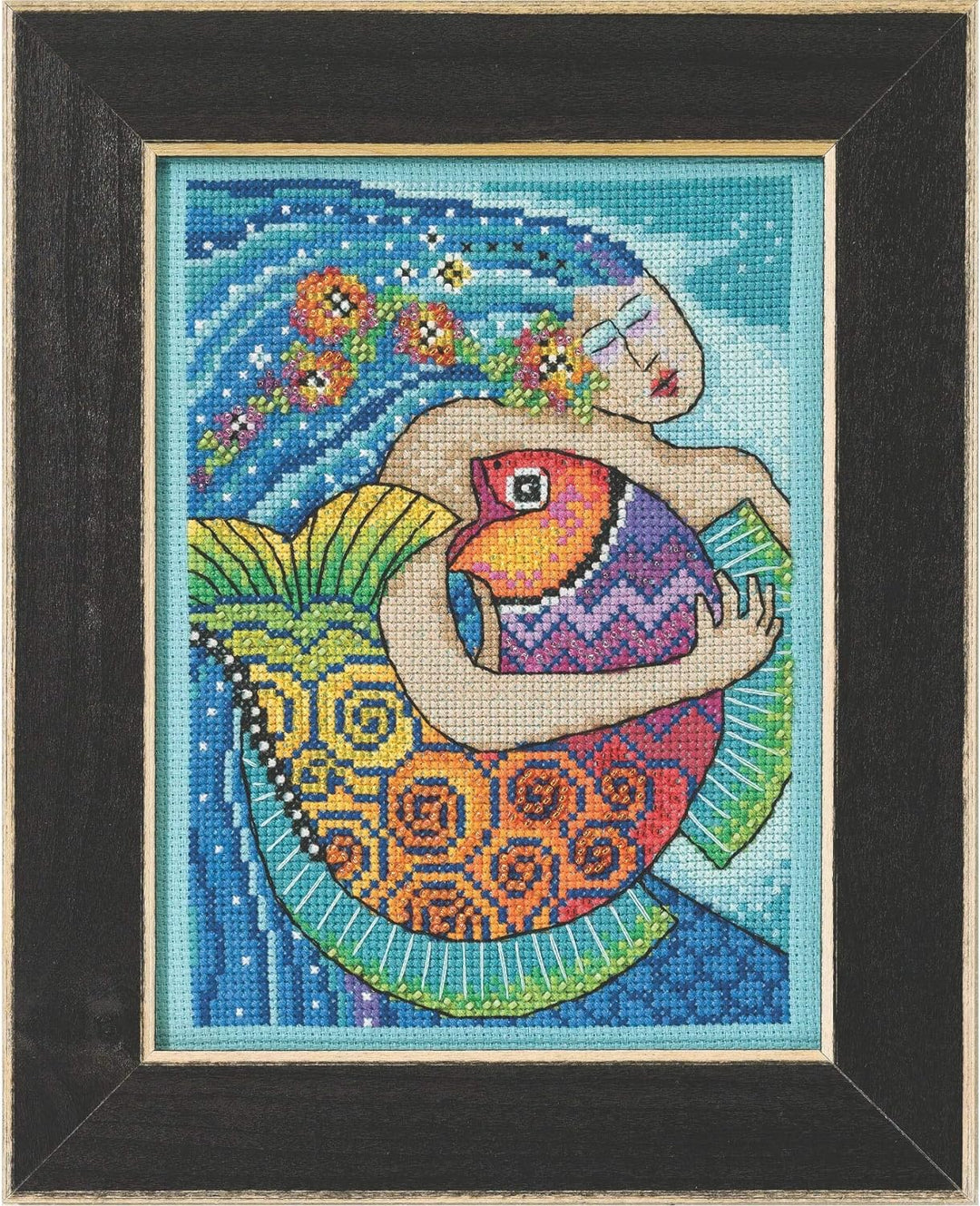 LB302113 Kreuzstich-Set, Motiv "Ocean Song", Perlen-Motiv, Mill Hill 2021, Laurel Burch