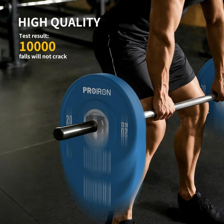 PROIRON Hantelscheiben, Olympic Bumper Plates 50mm, 5-25kg, Hartgummi, Hanteln Gewichtsscheiben nach