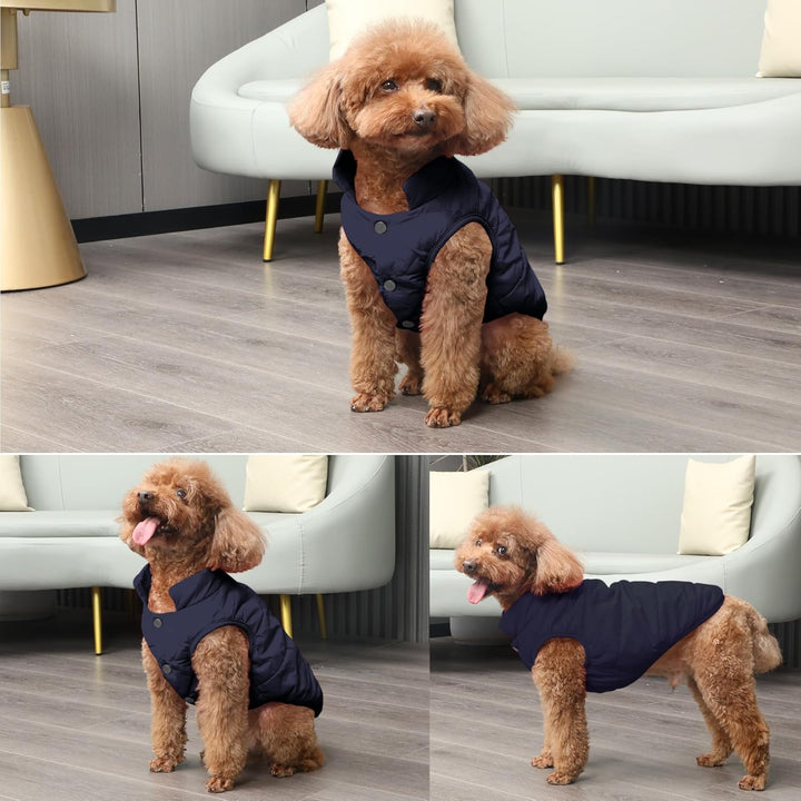 Mit Fleece gefütterte Hundejacke mit 2 Schichten von JoyDaog, sehr warm für den Winter und kaltes We
