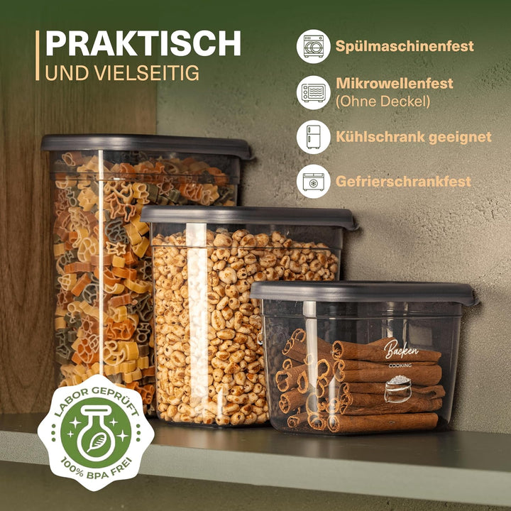 Viwares luftdichte Vorratsdosen mit Deckel | 15er Vorratsbehälter Set | BPA-FREI | Zur Müsli Mehl un