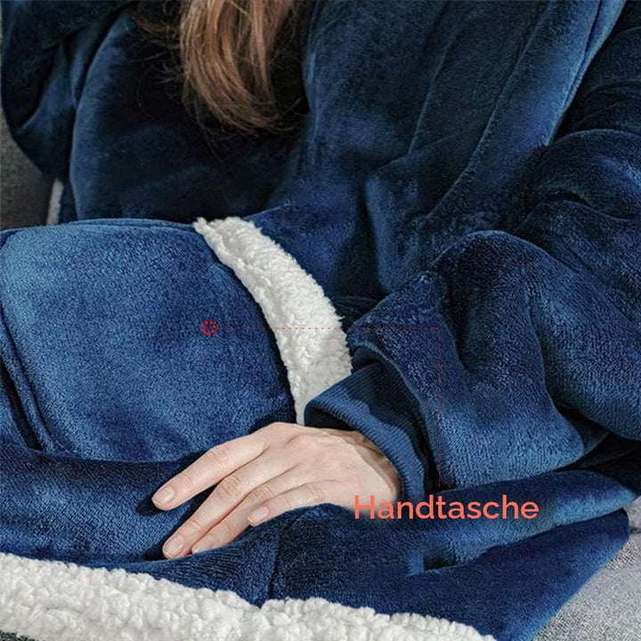 Emwwat Extra Lange Hoodie Decke, Übergrosse Sherpa Hoodie Decke für Damen und Herren, tragbare Decke
