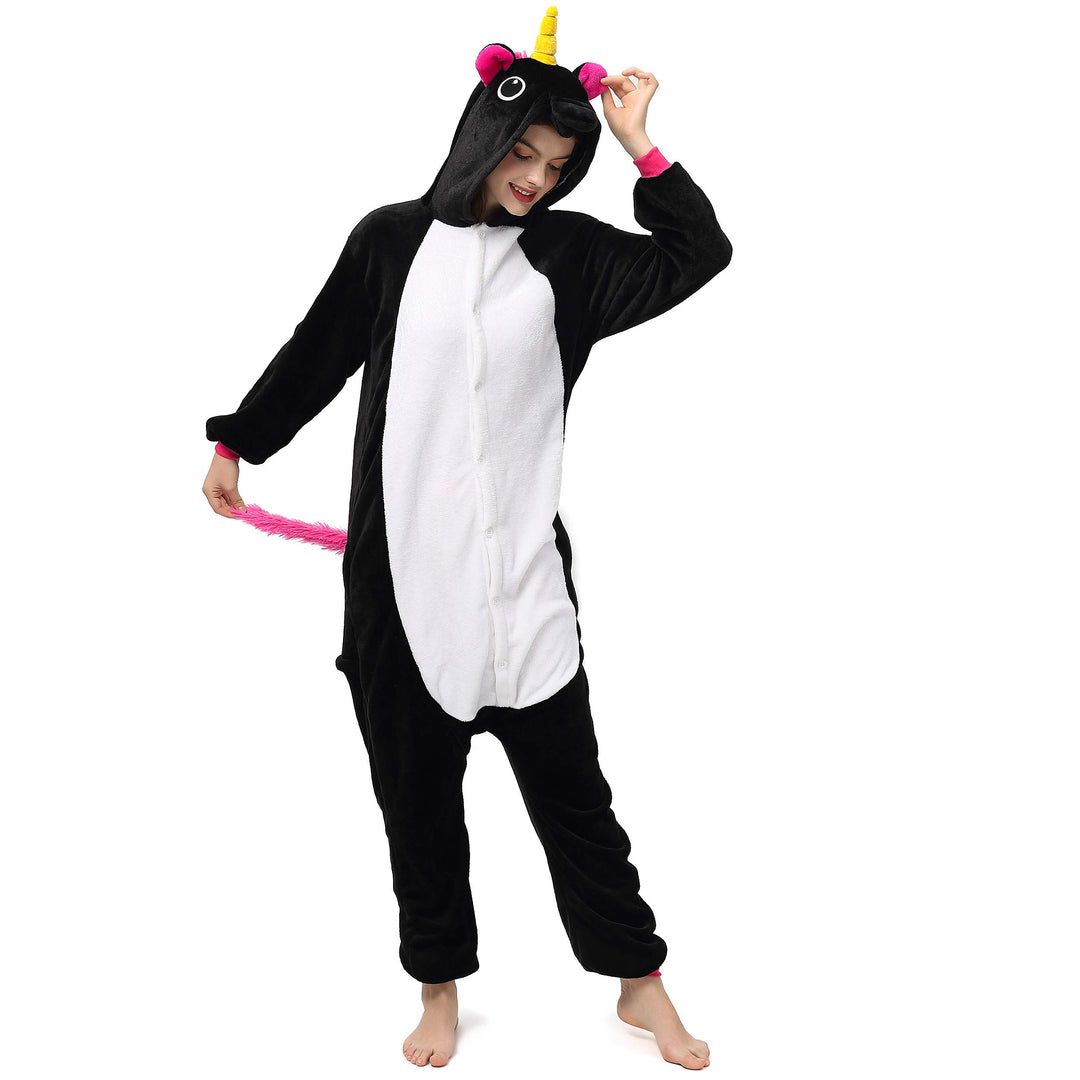 Katara 1744 Jumpsuit, UnisexÊ? Erwachsene, Einhorn Schwarz, Körpergrösse 175-185cm (XL) Einhorn Schw