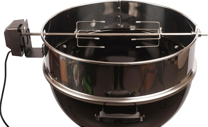JX Premium Edelstahl Drehspiess für 57 cm Kugelgrills – Kompatibel mit Weber Master-Touch, One-Touch