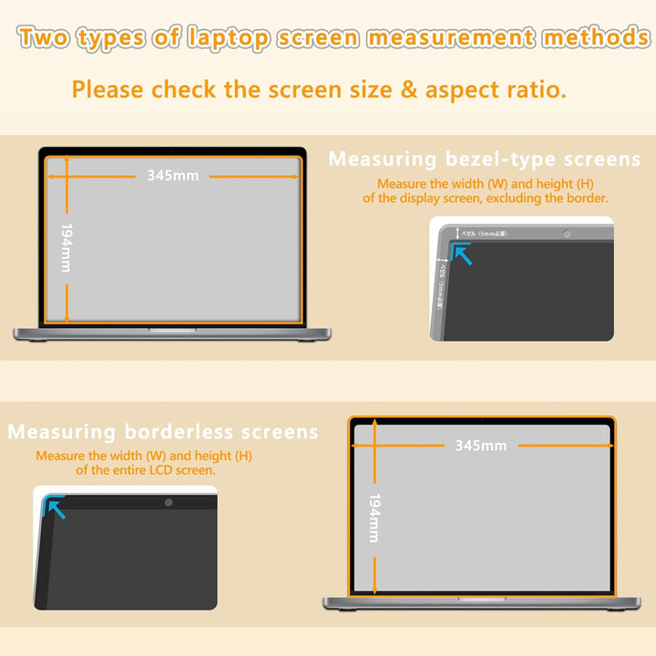Blickschutzfolie für Laptop 15.6 Zoll, Sichtschutzfilter Privacy Screen Filter, Anti Blaulicht Blend