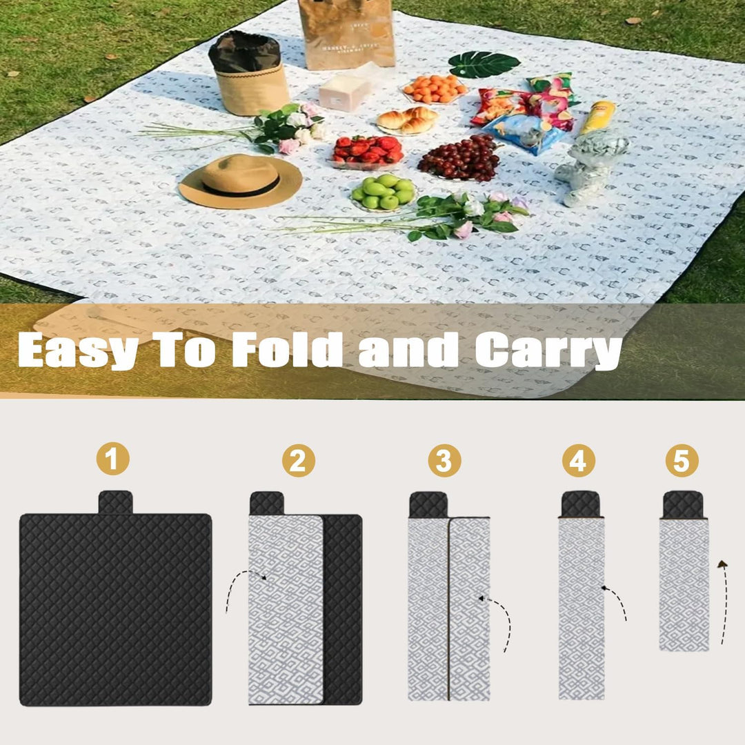 CRAZY SHARK Picknickdecke Wasserdicht 200x200cm, Extra grosse Picknickmatte für draussen, Stranddeck