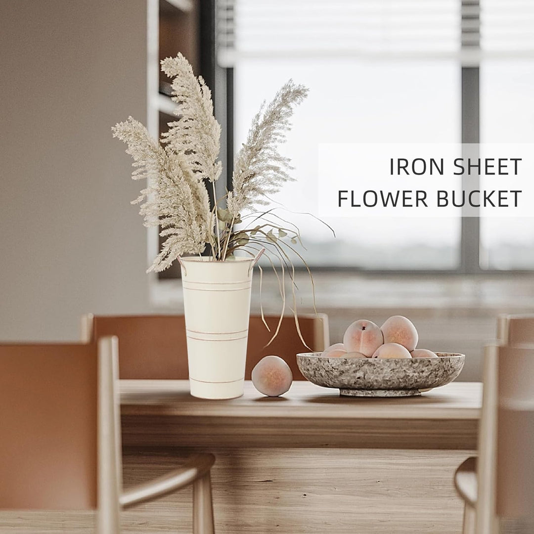 Notakia Verzinkte Metallvasen, Bauernhaus, französische Blumenvasen für Schnittblumen, Heimdekoratio