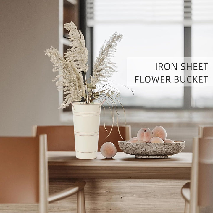 Notakia Verzinkte Metallvasen, Bauernhaus, französische Blumenvasen für Schnittblumen, Heimdekoratio