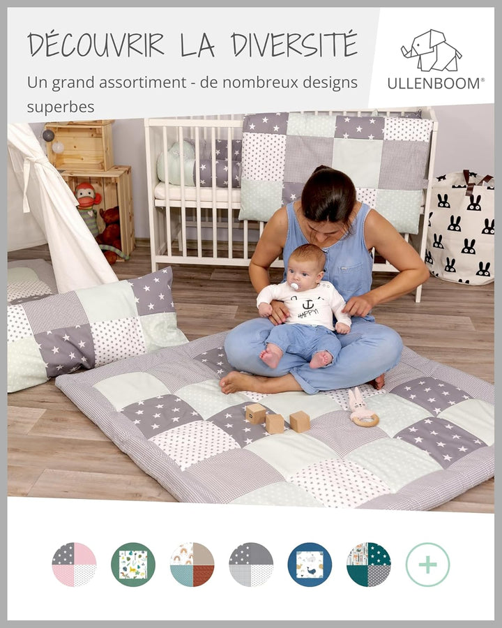 ULLENBOOM ® Babynest & Kuschelnest (55x95 cm) Blau Hellblau (Made in EU) - Baby Nestchen aus Baumwol