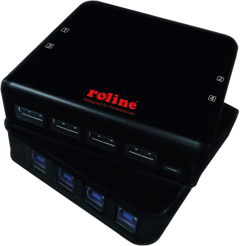 ROLINE USB 3.2 Gen 1 Switch, 4 PC, 4x USB 3.2 Gen 1 Ports 4-fach Single, 4-fach Single