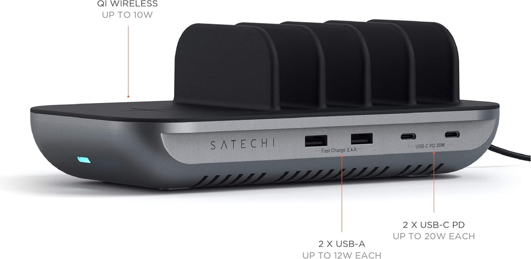 SATECHI Multi-Device-Ladestation mit kabellosem Laden – für iPad Air & Pro M4 M3 M2 M1, MacBook Air