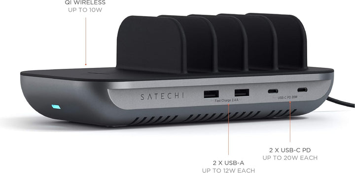 SATECHI Multi-Device-Ladestation mit kabellosem Laden – für iPad Air & Pro M4 M3 M2 M1, MacBook Air